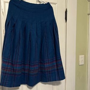 PENDLETON Wool Pleated Plaid Skirt Blue 12 Medium Small ** flaws ** Vintage